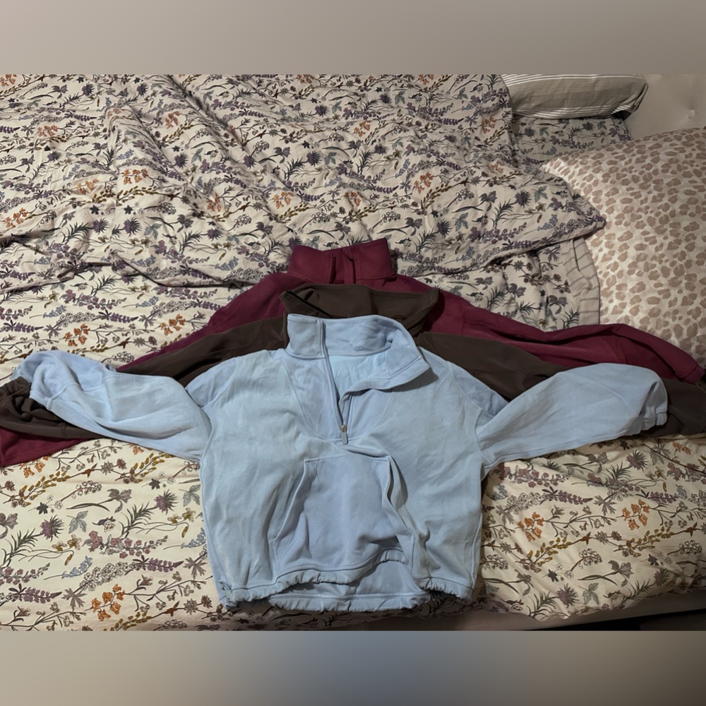 Bundle of 3 lululemon Softstreme half zip size 8